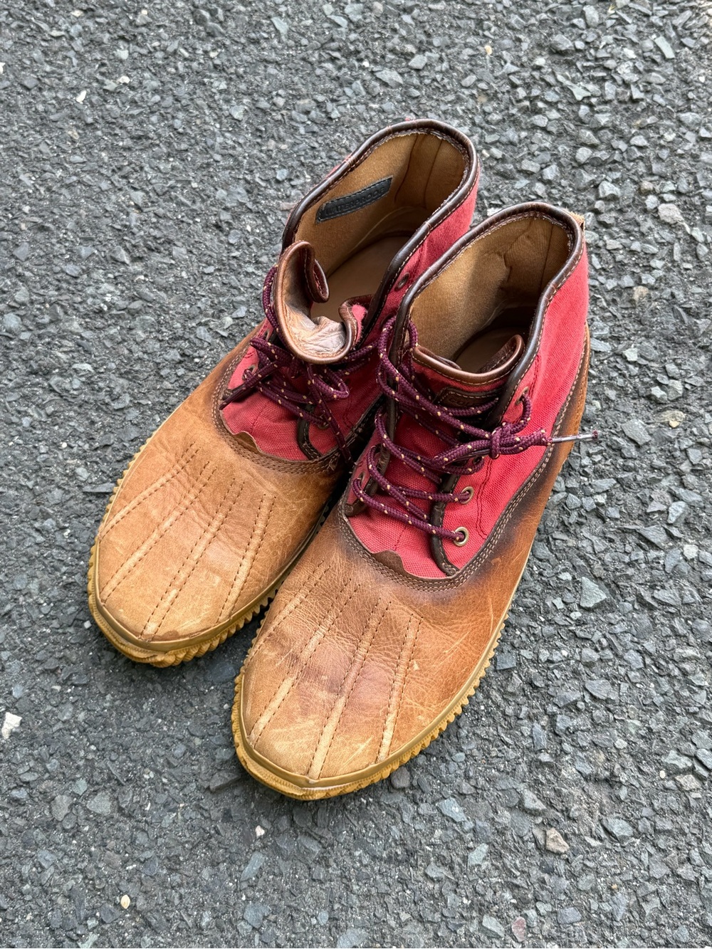 Cole Haan Men's Two-Tone Duck Boots in Red and Brown